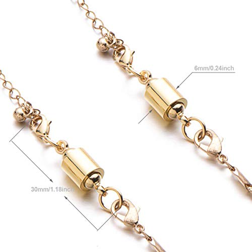 Zpsolution Magnetic Jewelry Clasps for Necklace Bracelet, Screw-in System Lobster Clasp, Silver/Gold 4pcs - color: Screw-in Gold and Silver
