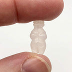2 Carved Rose Quartz Goddess of Willendorf Beads for Jewelry Making