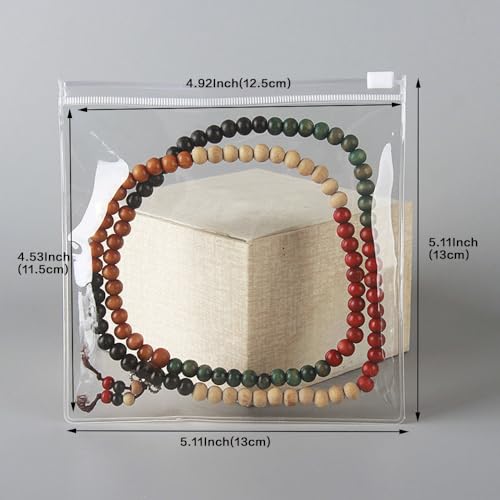 50PCS Storage Bags | Jewelry Bags Clear Plastic Transparent PVC With Zipper Closure, Jewelry Bag (5.11"*5.11") Small Plastic Bags For Jewelry (13 * 13cm 5.11 * 5.11 inch) - color: Clear - 5.11"×5.11"