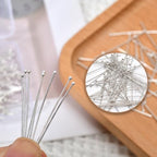 100pcs 50mm 925 Silver Filled Ball Head Pins DIY Crafts Beads Charms Earring Bracelet Jewelry Making Accessories Supplies - color: Silver Ball Pins, size: 50mm