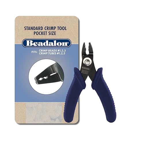 Beadalon Crimp Tool Standard - Fits Crimp Beads #1-3, Crimp Tubes #2-3, Dark Blue, Pocket Travel Size 4 in / 10.1 cm - color: Dark Blue, size: Standard - Pocket