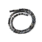 5x12mm Natural Black Labradorite Stone Bamboo Shape Gem Healing Energy Loose Spacer Beads for DIY Necklace Bracelet Earring - color: Black Labradorite