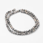 85Pcs Frosted Natural Dalmatian Jasper Beads 4mm Gemstone Beads Round Stone Loose Bead for DIY Bracelets Necklace Earrings Jewelry Making - color: Natural Dalmatian Jasper-Frosted, size: 4mm