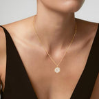 Mothers Day Gifts for Mom Cross Necklace for Women Dainty 14K Gold Plated Cross Coin Necklace Simple Round Disc Pendant Minimalist Cute Charm Everyday Religious Jewelry Gifts - style: bead chain