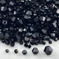 1310pcs Bicone Crystal Glass Beads 2mm 3mm 4mm 6mm 8mm Faceted Crystal Spacer Beads for Bracelets Necklace Pendants Earrings DIY Jewelry Craft Making(Black) - color: Black