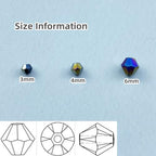 600pcs Bicone Crystal Beads 3mm Crystal Glass Faceted Beads for Necklace Bracelet Earrings DIY Jewelry Crafts Making Supplies(Black AB) - color: Black AB, size: 3mm