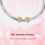 Clip Stopper Spacer Charms for Bracelets Necklaces, Compatible with Pandora,Jewery Mking DIY - style: 2PCS Yellow Flower Spacer Charms
