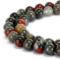 HAAMIIQII 45pcs 8mm Natural African Bloodstone Beads Round Loose Gemstone Beads for Jewelry Making Strand 15 Inch - color: African Bloodstone, size: 8mm 45pcs