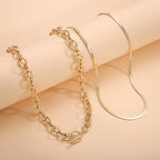 CHESKY 14K Gold Plated Chunky Necklace for Women, Trendy Paperclip Chain Necklace Thick Cross Heart Pendant Necklace Layered Herringbone Cuban Link Chain Toggle Necklaces Non Tarnish Jewelry - color: gold, style: paperclip+herringbone