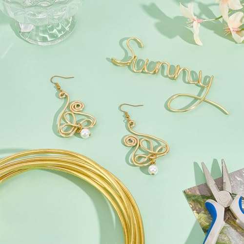 BENECREAT 9.84 Feet Solid Brass Wire, 6 Gauge Round Soft Brass Wire for Jewelry Making Craft Gem Wrapping - color: Gold, size: 6 Gauge