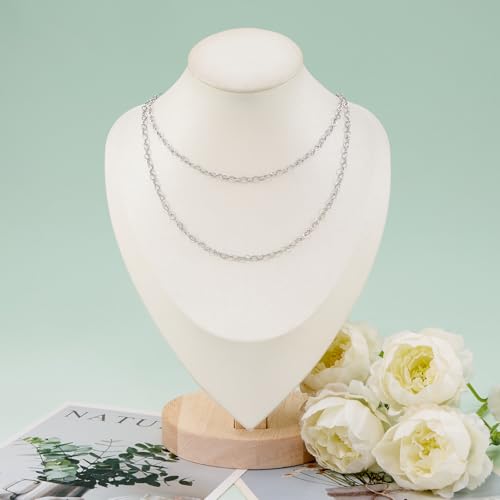 KYUNHOO 16.4FT/5M Stainless Steel Silver Chains for Crafts DIY Supply Jewelry Findings Hollow Heart Chain for Jewelry Making with Lobster Clasps Jump Rings - color: Heart Silver
