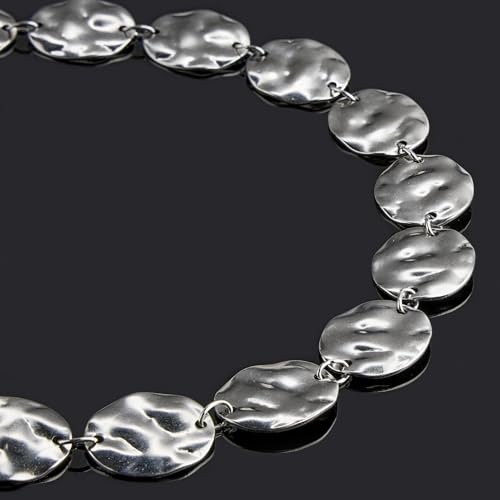 2 Yard Middle Oval Chain Bulk Stainless Steel Jewelry Making Chains Decoration Craft Chain Roll - color: Silver Middle Oval
