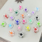 150Pcs Acrylic Flower Beads Candy Color Transparent Plastic Pastel Spacer Beads with Hole for DIY Crafts Wind Chimes Suncatcher Necklaces Bracelets Earrings Jewelry Making(Lake Green) - color: Lake Green