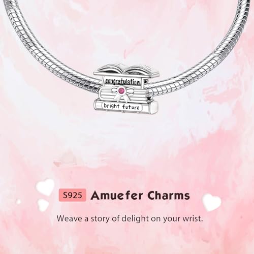 Love Family Friendship Graduation Mothers Nurses Day S925 Bead Pendant Charms for Pandora Bracelets Necklaces, Gifts Women, for Anniversary Birthday Valentines Day Christmas, Silver Gold - style: Grad-Graduation Congratulation Charm