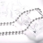 Titanium Stainless Steel Small Beads Ball Chain Necklace for Men Women 24-38 Inches Silver Black Gold - color: Silver, 8mm wide