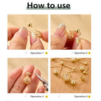 Gold Earrings Post for Jewelry Making, 12Pcs 3/4/5mm 925 Sterling Silver Earrings Ball Studs with Loop, Hypoallergenic Gold Ear Findings Butterfly Backs Supplies Set Studs Posts for Earrings Making - color: Ball_Gold