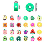 200PCS Colorful Fruit Polymer Clay Beads Kit - 10mm Mixed Fruit Spacer Beads for Jewelry Making DIY Bracelet Necklace - color: Clay Fruits