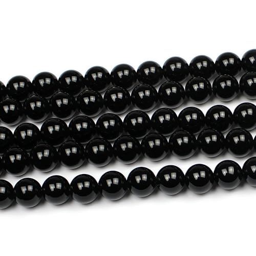 MJDCB Natural Stone Bead Black Onyx Gemstone Loose Beads for Jewelry Making Bracelet Necklace 12mm - color: Black Agate, size: 12mm