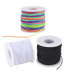 Stretchy String for Bracelets, 3 Rolls 0.8 mm 495 Feet Sturdy Elastic String Cord for Jewelry Making, Necklaces, Beading and Crafts (0.8mm (Black&Wihte&Rainbow)) - size: 0.8mm (Black&Wihte&Rainbow)