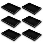 Kifmurase 6 Pack Velvet Jewelry Trays for Drawers, Black Jewelrys Display Tray Stackable Jewelry Organizer Trays Bracelet Ring Earring Necklace Organizer Empty Plate for Drawers Countertop