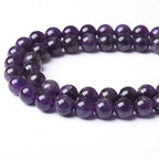 10MM Amethyst Round Loose Beads Natural Gem Beads Crystal Energy Stone Beads for Jewelry Making DIY Bracelet Necklace - color: Amethyst, size: 10MM