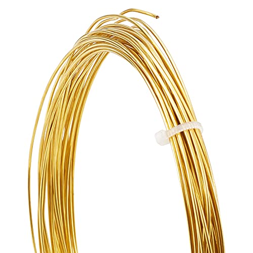 BENECREAT 18 Gauge 32.8 Feet Round Copper Wire Gold Brass Wire for Jewelry Beading Craft Work - size: 18 Gauge