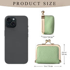 Zivyes Mini Jewelry Box Travel Small Coin Purse Organizer Case Genuine Leather Tiny Size (B-green) - color: B-Green-Standard