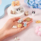 Beadthoven 16Pcs Resin Dog Charms 8 Styles 3D Opaque Dog Pendants Cute Cartoon Puppy Dangle Charms Lovely Animal Pendants for DIY Earrings Necklace Bracelets Keychains Jewelry Making Supplies - color: Mixed Color