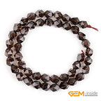 GEM-Inside Natural 8mm Smoky Quartz Gemstone Loose Beads Faceted Cambay Crystal Energy Stone Power for Jewelry Making 15" - color: Smoky Quartz, size: 8mm