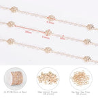 KYUNHOO 16.4 Feet 3MM Faux Pearl Bead Chain for Jewelry Making Rose Flower Link Brass Cable Chains Bulk with Clasps for Handcraft DIY Finding Supplies - color: Flower Pearl