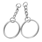 JEUIHAU 400 PCS Split Key Rings with Chains,1 Inch (25mm) Silver Keychain Ring with Open Jump Rings