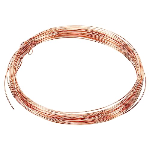 PATIKIL 32.8 Feet Solid Bare Copper Wire, 22 Gauge 99.9% Pure Copper Wire 0.7mm Soft Beading Wire Metal Plant Stem Ties for Jewelry Craft (10m) - size: 0.7mmx10m