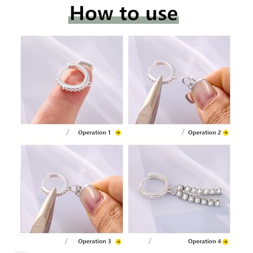 6Pcs Zirconia Hoops for Earrings Making, 925 Sterling Silver Ear Hooks Round Small Zirconia Huggie Hoop with Loop, Silver Leverback Hoops Dangle Earring Making Gold Jewelry Findings Supplies Set - color: 6PCS_SilverB