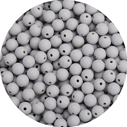 BONNY BOXX 1000PCs 6MM Matte Grey Acrylic Round Beads, Frosted Plastic Resin Bubblegum Balls Chunky Gumball Beads for Necklace and Bracelet Making, Crafting Supplies - color: Matte Grey, size: 6MM