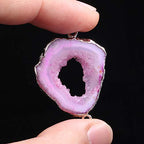 Natural Agate Geode Crystal Druzy Connectors Pearl Links Jewelry Connectors Charms DIY for Necklace or Jewelry Making（3 pcs） - size: 20X40-30X60mm