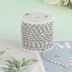 KYUNHOO 4 Meters White Oil Drip Lip Chain Link Silver Jewelry Chains for Making Jewelry Thin Craft Chain Roll with Lobster Clasps Jump Rings Supply Jewelry Making Findings - color: Silver White