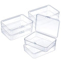 Jetec 6 Pieces Mini Plastic Clear Beads Storage Containers Box for Collecting Small Items, Beads, Jewelry, Business Cards, Game Pieces, Crafts (4.5 x 3.3 x 1.2 Inch) - size: 4.45 x 3.3 x 1.18 Inch