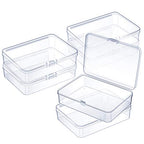 Jetec 6 Pieces Mini Plastic Clear Beads Storage Containers Box for Collecting Small Items, Beads, Jewelry, Business Cards, Game Pieces, Crafts (4.5 x 3.3 x 1.2 Inch) - size: 4.45 x 3.3 x 1.18 Inch