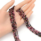 Adabele 30 Inch Natural Pink Tourmaline Healing Gemstone 4mm x 3mm Tiny Small Faceted Round Rondelle Loose Beads Stone Spacer (250-270pcs) for Craft Jewelry Making GK-B1 - color: Pink Tourmaline, size: 4mm x 3mm - 30 inch/2 strands