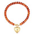 GZQ Chunky Gold Heart Necklace for Women, Resin Beaded Chain with Puff Heart Adjustable Clasp, Perfect for Daily Wear Party Date Streetwear Outfits Fashion Jewelry Gift - color: Amber