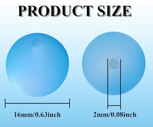 25pcs Resin Transparent Frosted Beads 16mm Cat Eye Circular Rubber Bead Spacer Bead DIY Making Friendship Bracelet Phone Chain Keychain Pen Beads Accessories (Blue) - color: Blue