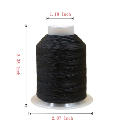 0.8mm 270 Yards Twisted Silk Cord Trim 3-Ply Twine Thread Braided Polyester String for DIY Crafts,Macrame, Pendants,Jewelry,Friendship Bracelets,Necklaces（Black） - color: Black, size: 0.8MM