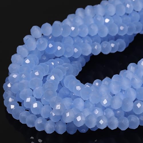 5 Strands 3mm 550PCS Blue Crystal Beads, Song Xi Porcelain Jade Glass Beads for Jewelry Making, Gemstone for Necklace Earring, Arts and Crafts,DIY, and Craft Supplies - color: Blue, size: 3mm(5 Strands)