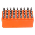 HARFINGTON 36pcs Metal Stamping Kit 1/8" (3mm) Steel Uppercase Letter and Number Punch Set (A-Z / 0-8 / "&" Symbol) Punch Press Tool with Case for Imprinting Metal Plastic Wood Leather - size: 1/8"