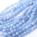 Dream Blue Chalcedony Stone Beads Jewelry Making Gemstone Round Crystal Bracelet Necklace1 Strand 15.5inch 4MM - color: Dream Blue Chalcedony, size: 4MM