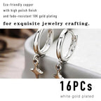 stino 16Pcs Huggie Earring Hooks for Jewelry Making, Brass Earring Clasps, Findings & Supplies(White Gold Plated) - color: White Gold Plated