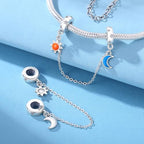 Spacer Stopper Beads for Bracelets & Necklaces, 925 Sterling Silver Beads | Smooth & Pave Cubic Zirconia (White, Blue, 18K Gold Plated) | Anti-Slide Separator Charms S925 Women Jewelry - color: Sun and Moon-Bead Charms