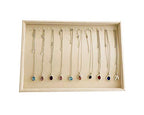 Stackable Jewelry Display Tray Necklace Bracelet Watch Organizer Premium Grad Beige Velvet Home Store Shows Gallery Drawer Divider Closet Organization - color: Bracelets-Watches