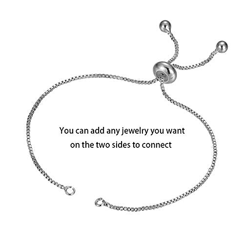 DanLingJewelry 20pcs Adjustable Slider Bracelet Slider Extender Chains with Ball Ends for Jewelry Making DIY 8 Inches(220mm) P - color: StyleⅡ-20 pcs-Platinum