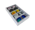5-Slot Luxurious Gray Velvet Premium Grade Drawer Divider Eyewear Storage Sunglasses Jewelry Tray Organizer - color: Gray